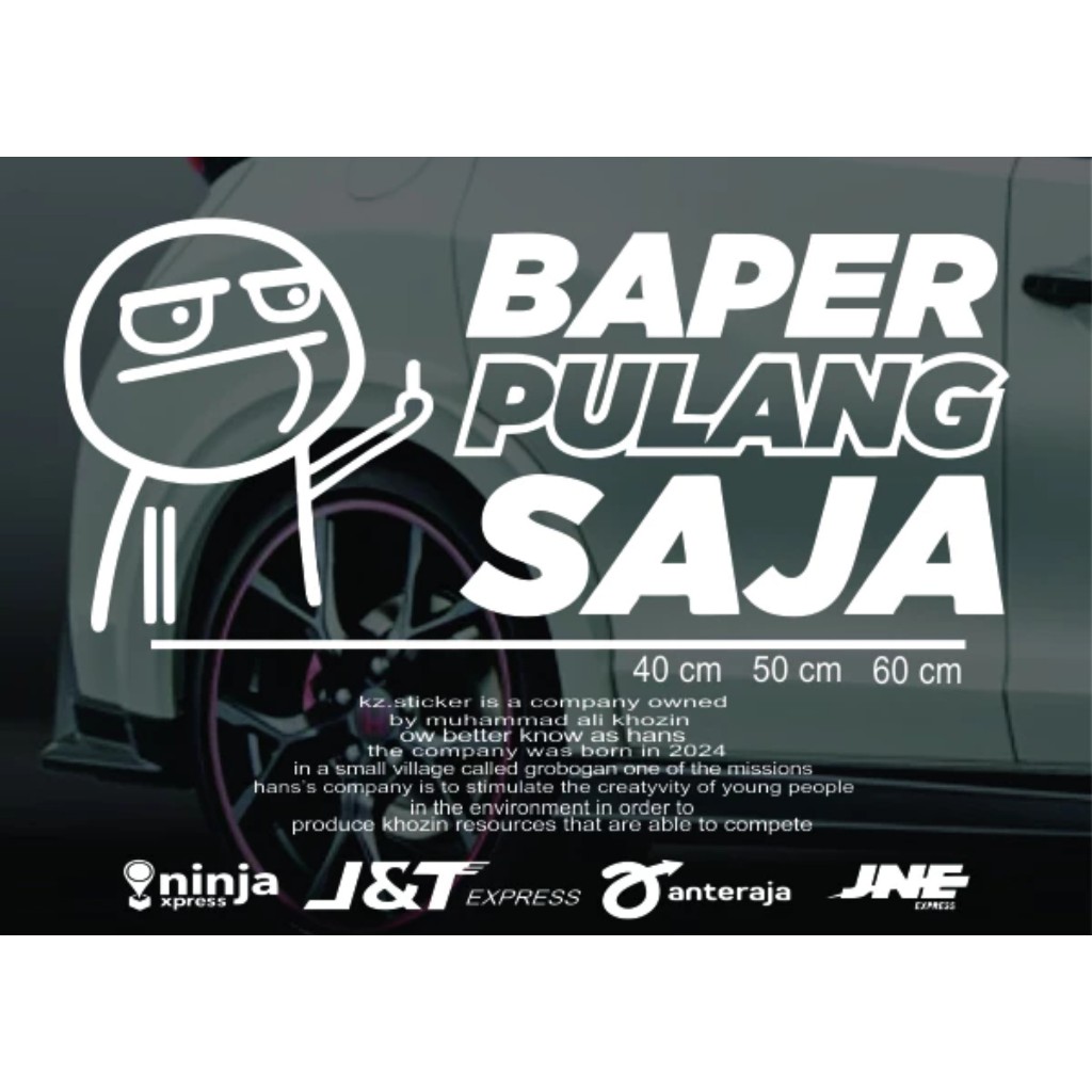 STICKER BAPER PULANG SAJA TERBARU | STICKER CUTTING REFLECTIVE KACA MOBIL TRUK