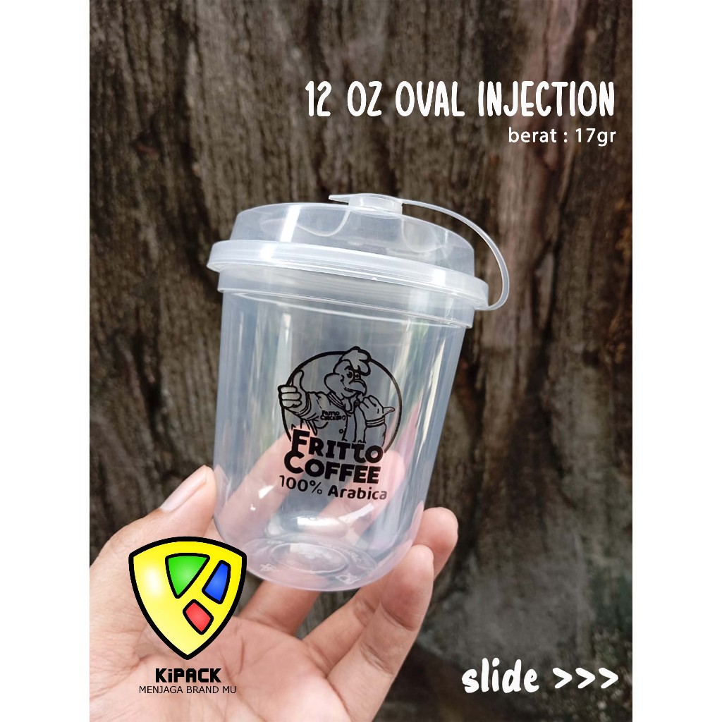 Sablon Cup 12 14 16 24 oz oval datar Injection  medan