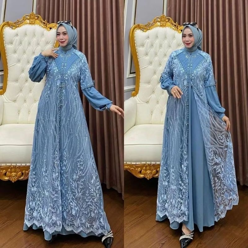 (NEW 2024) VIANA DRESS - BAJU DRESS GAMIS CERUTY BABYDOLL FULL PURING FURING MIX BROKAT BRUKAT AP MU