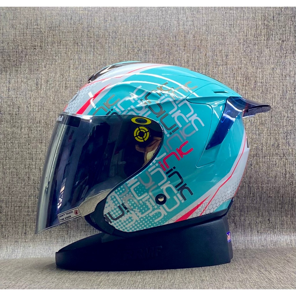 INK DYNAMIC MOTIF || Helm Half Face Single Visor Untuk Cowok Cewek