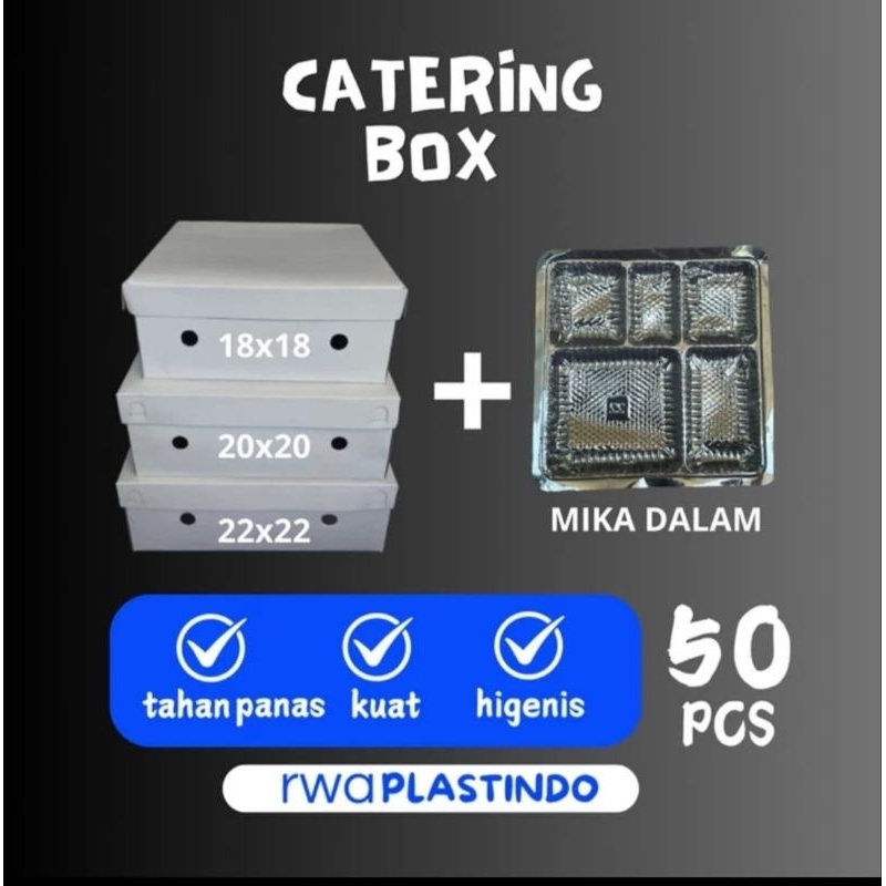 

box nasi/kotak nasi/box catering 20x20/18x18/22x22 isi 50pcs + mika
