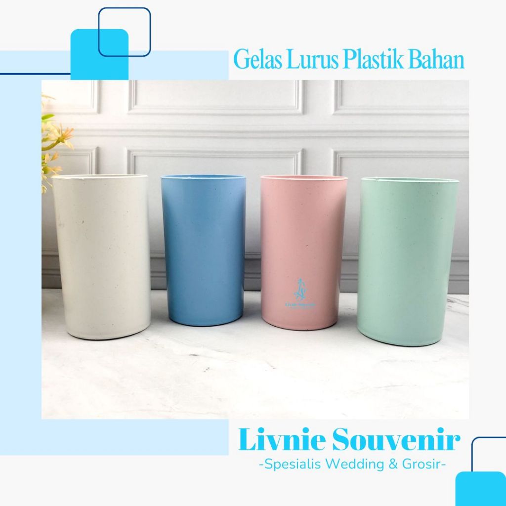 Souvenir Gelas Lokal Plastik Bahan Tanpa Kemasan