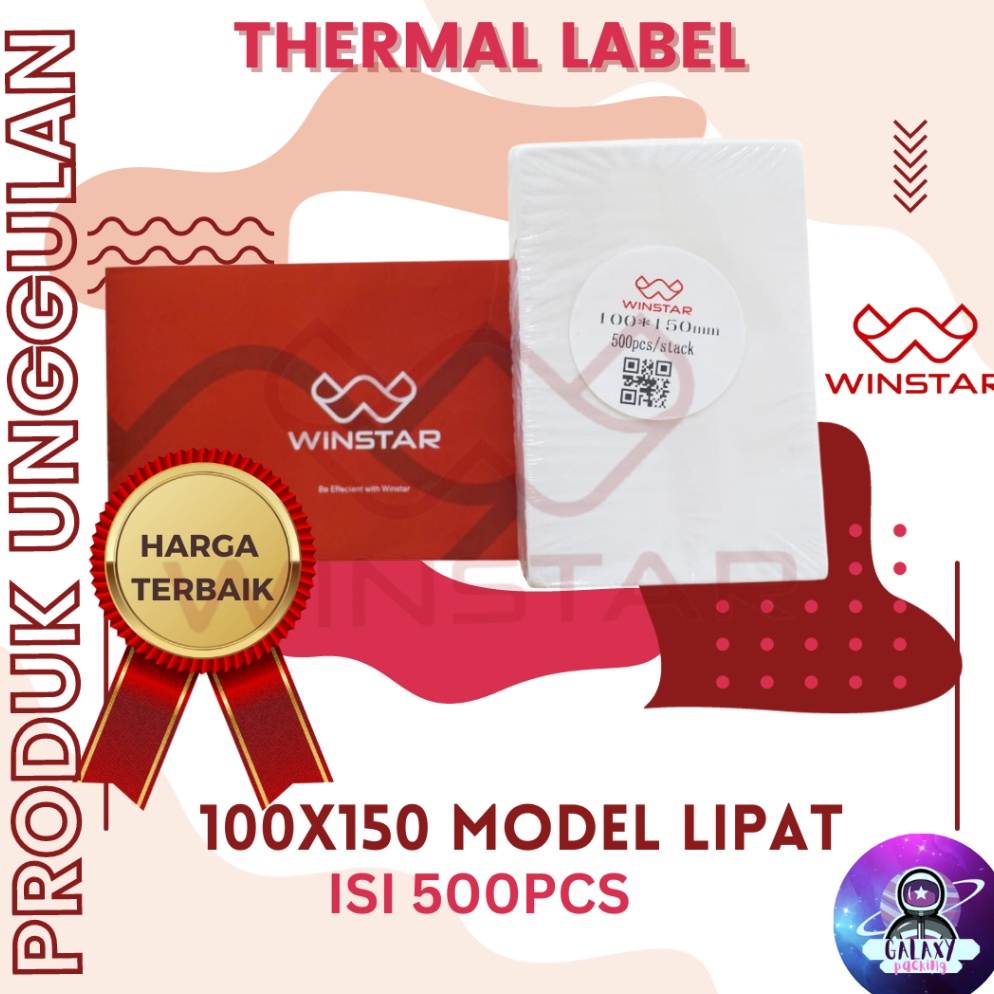 

KODE T26H THERMAL LABEL STIKER 1x15 5 isi 5 pcs BARCODE MODEL LIPAT UKURAN A6