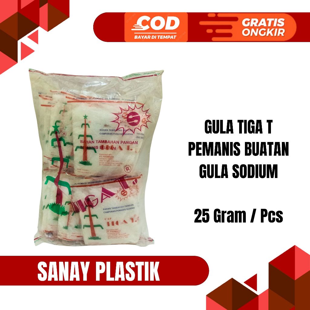

SODIUM PEMANIS BUATAN CAP TIGA TEBU 1 PAK ISI 20 PCS 25 GRAM