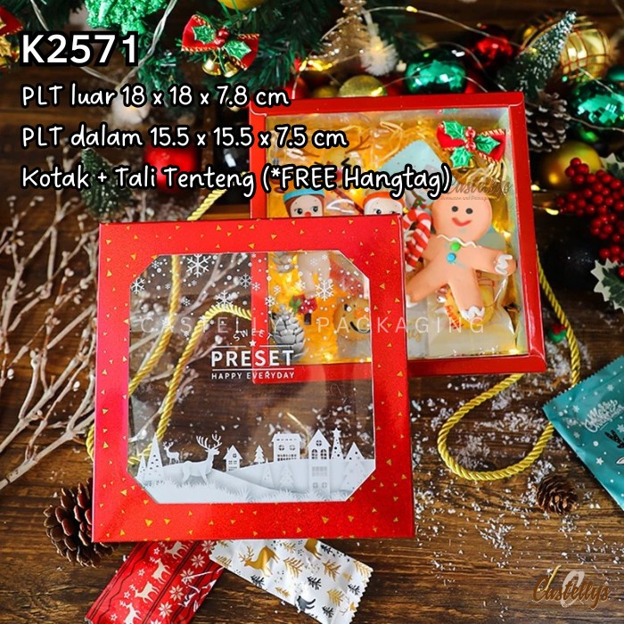 

K2571 Kotak Natal Hamers Chritmas Box Merah Premium