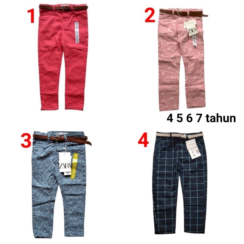 Celana panjang Chino anak perempuan Zara 4 5 6 tahun long pant full tag