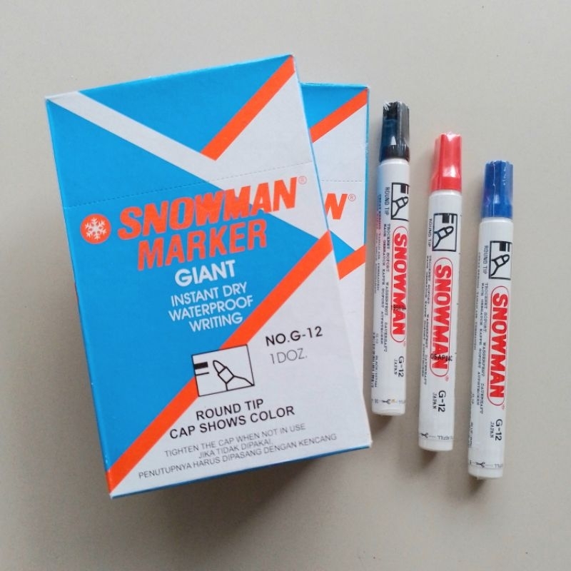 

Spidol Snowman Permanent Marker G-12 ( Pak ) [ Original ]