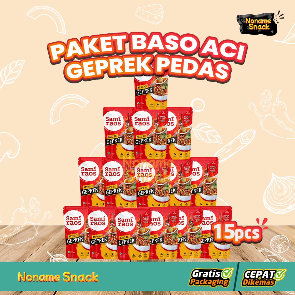 

Paket Hemat Sami Raos Baso Aci Sambal Geprek Samiraos isi 15