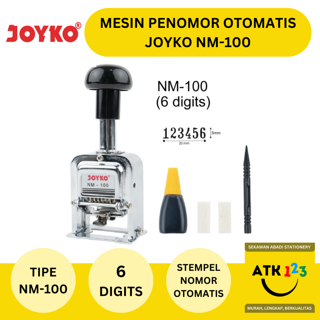 

Mesin Penomor Otomatis Automatic Numbering Machine Joyko - 6 Digits NM-100
