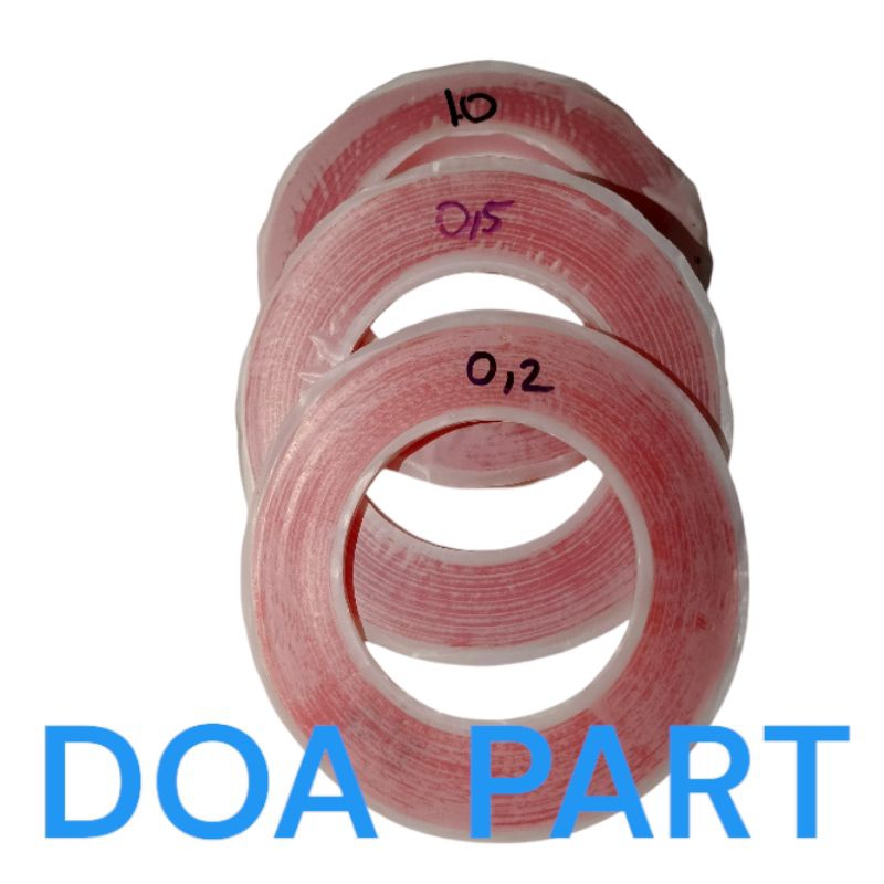 

DOUBLE TIP RED 0,2 / 0,5 / 1,0 PANJANG 3 M , RED SELOTIP DOUBLE TAPE UNTUK LEM LCD DAN TOUCHSCREEN