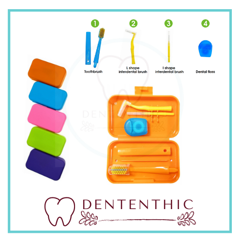 Ortho travel kit set 4 pcs / sikat gigi travel set