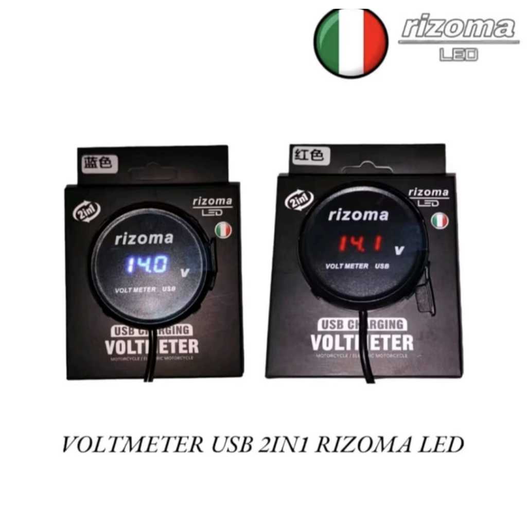 Voltmeter USB Bulat 2 in 1 Rizoma Voltmeter Digital Universal Motor