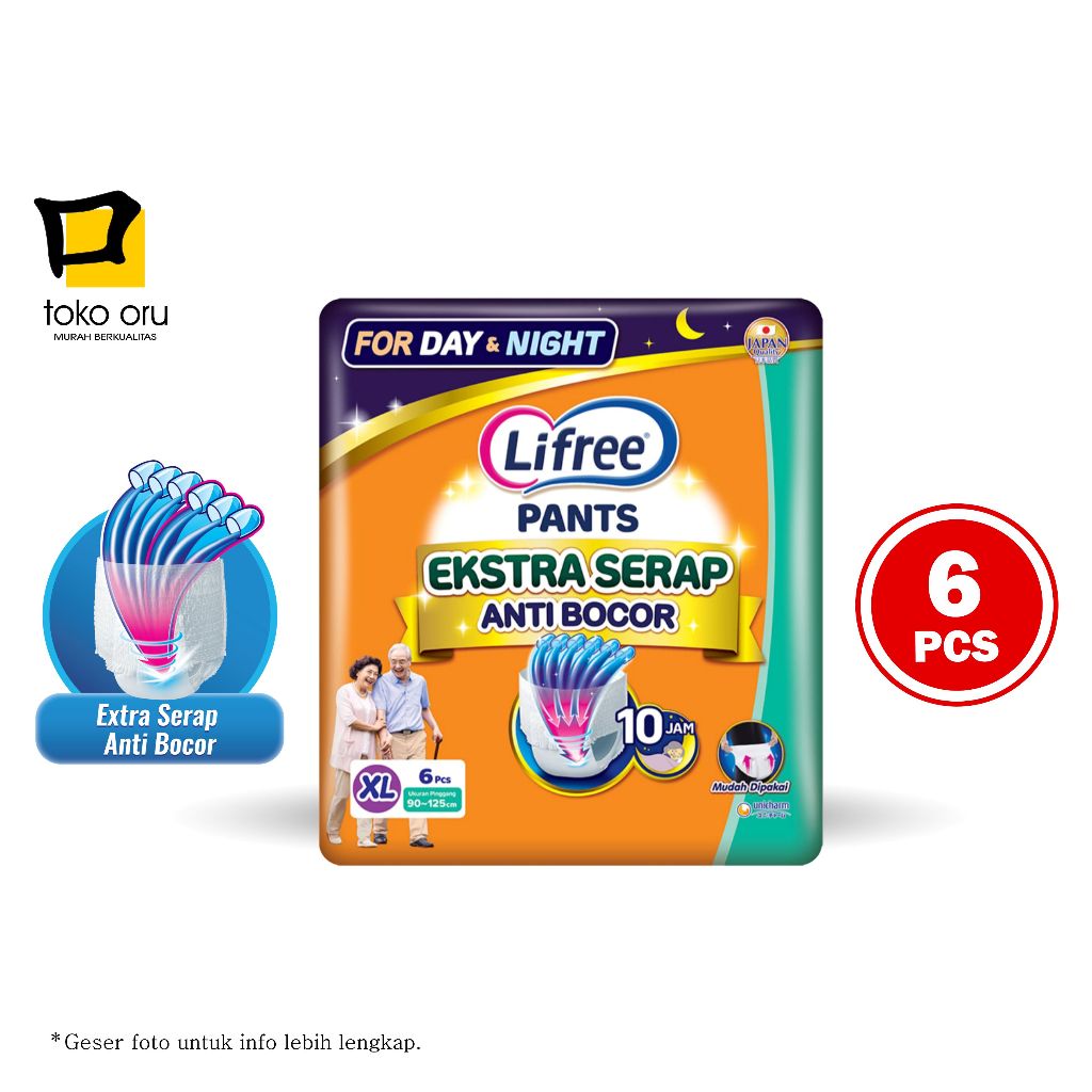 Lifree XL6 Popok Ekstra Serap Dewasa