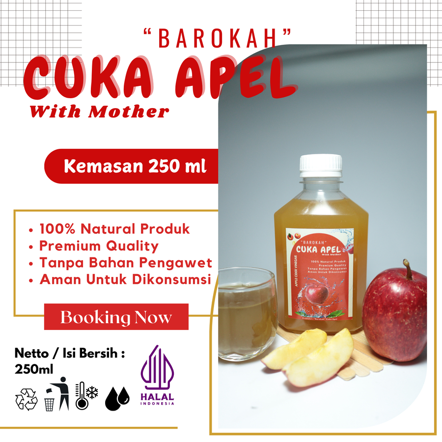 

Cuka Apel Barokah dengan Mother - Murni dari Apel 100% (250ml)
