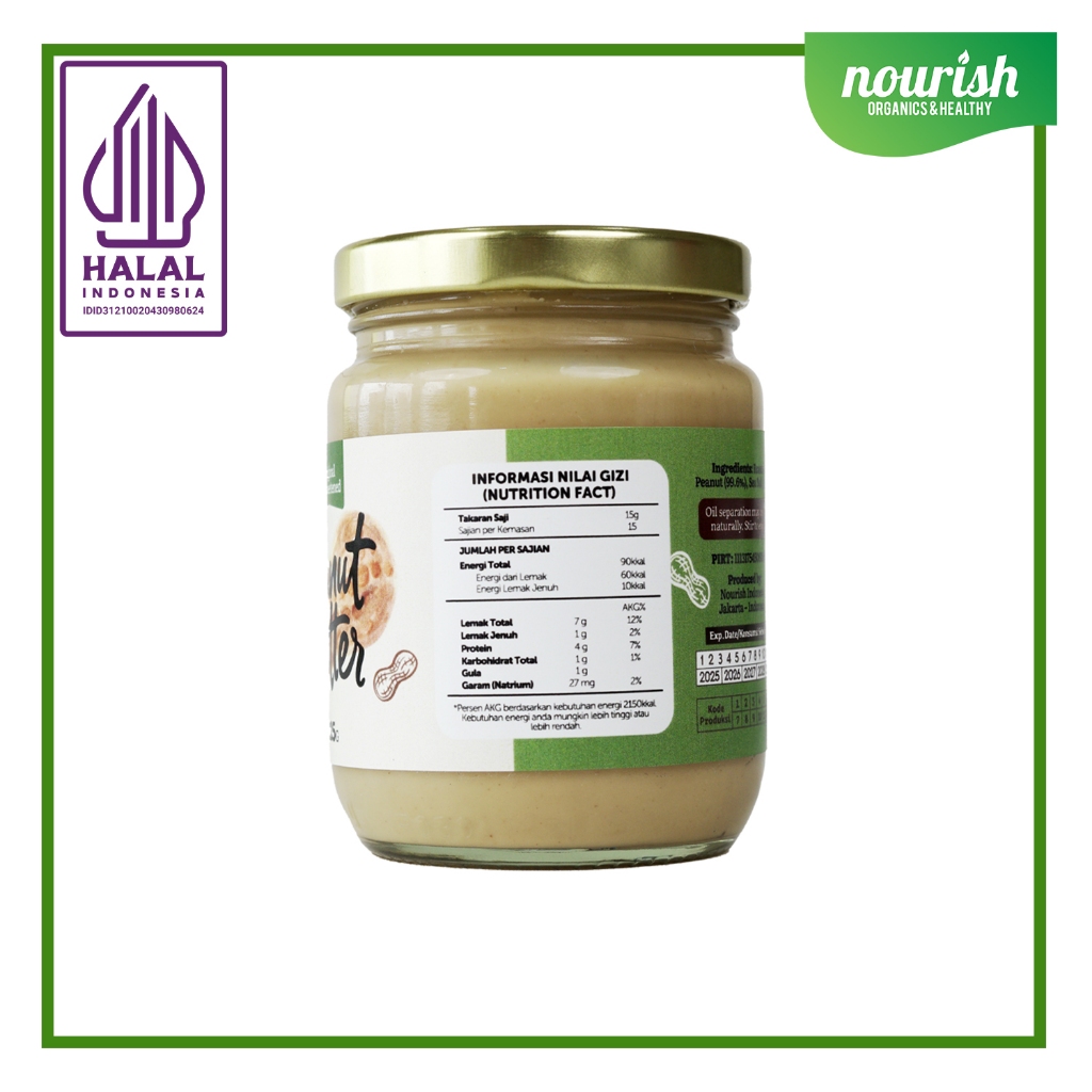 

Nourish Original Unsweetened Peanut Butter - 225 gr