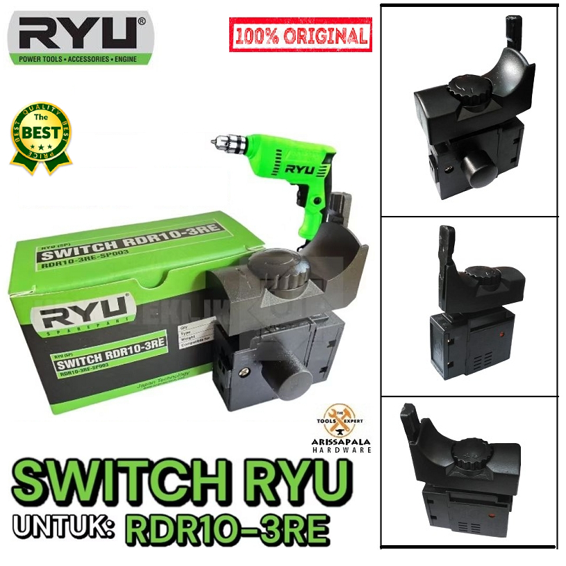 RYU Original Saklar Mesin Bor 10 mm Bolak Balik / Switch Saklar 10mm Skakel Sakelar Bor Ryu RDR10-3R