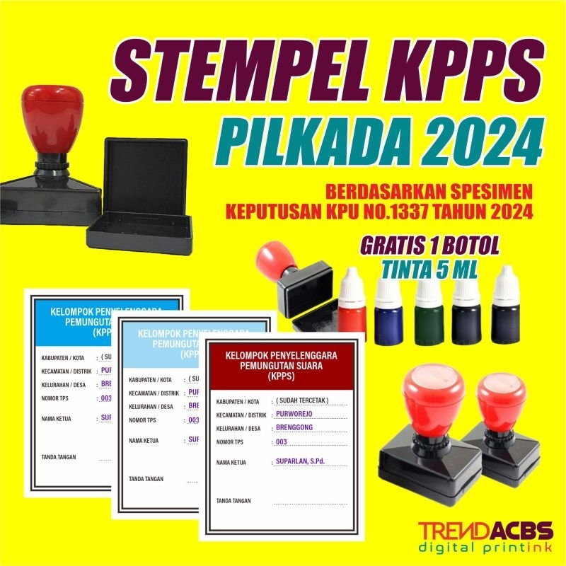Stempel KPPS PILKADA 2024, Stempel surat suara, stempel TPS, Stempel PPS