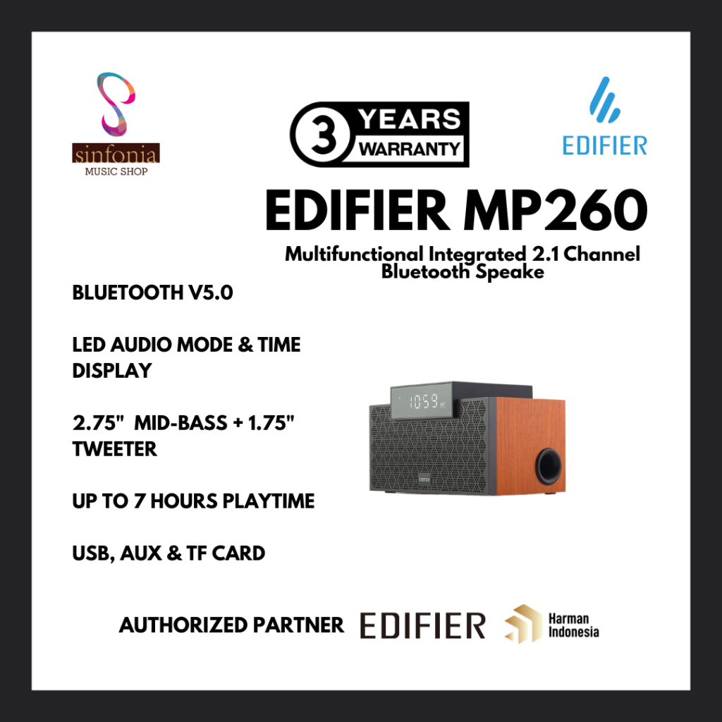 EDIFIER MP260 Multifunctional Integrated 2.1 Channel Bluetooth Speaker