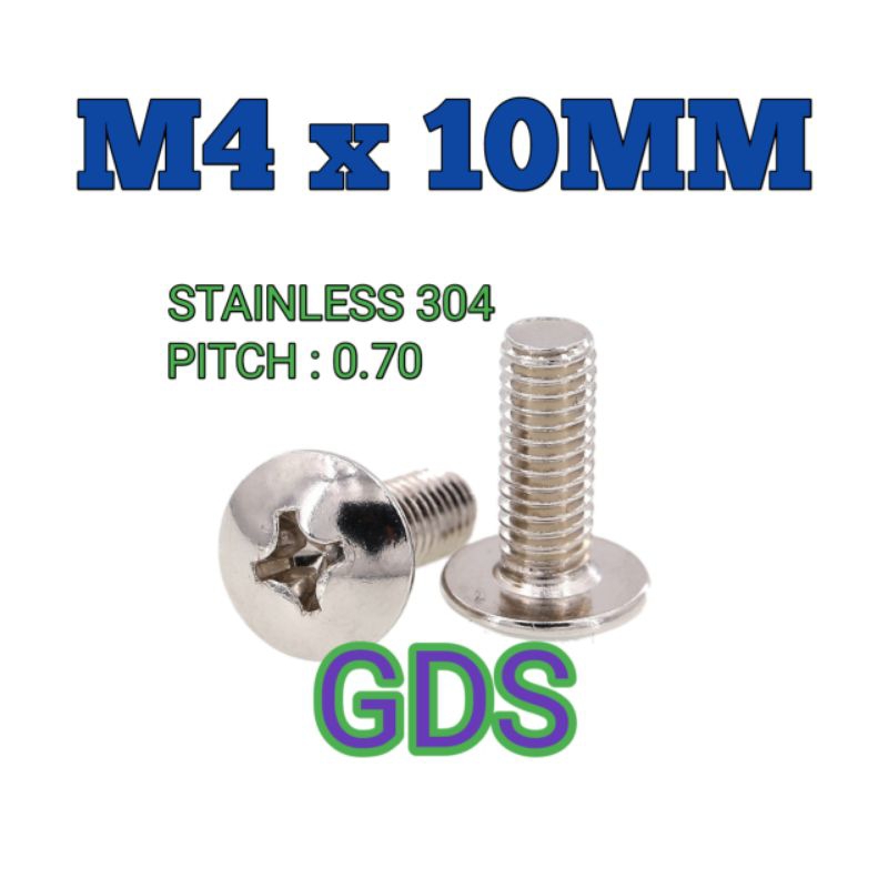 Baut JT M4 x 10MM Stainless 304 / Baut Payung SUS 304
