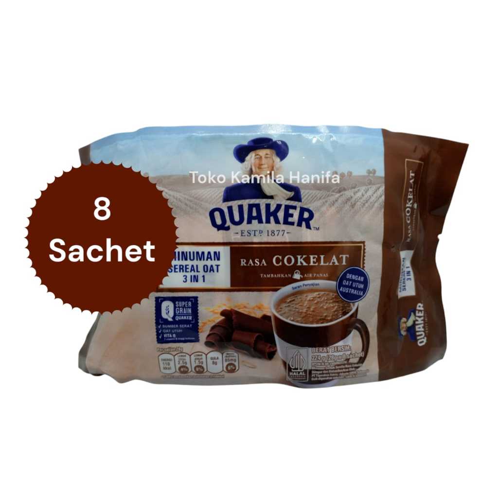 

Quaker 3in1 Sereal Oat Cokelat 8 x 28 gr
