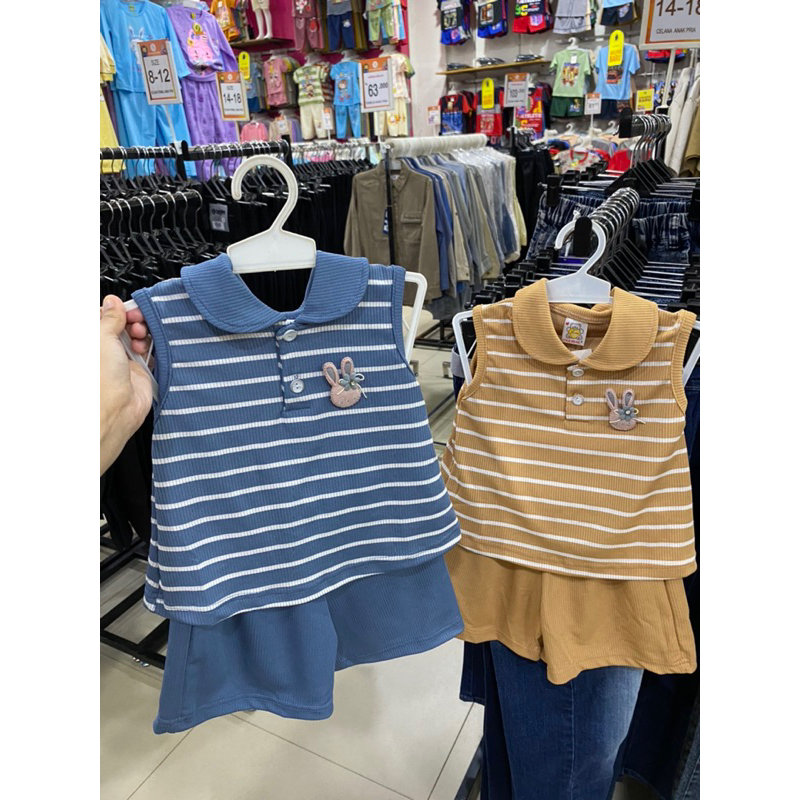 Set Celana Anak Wanita Baju Salur All Size