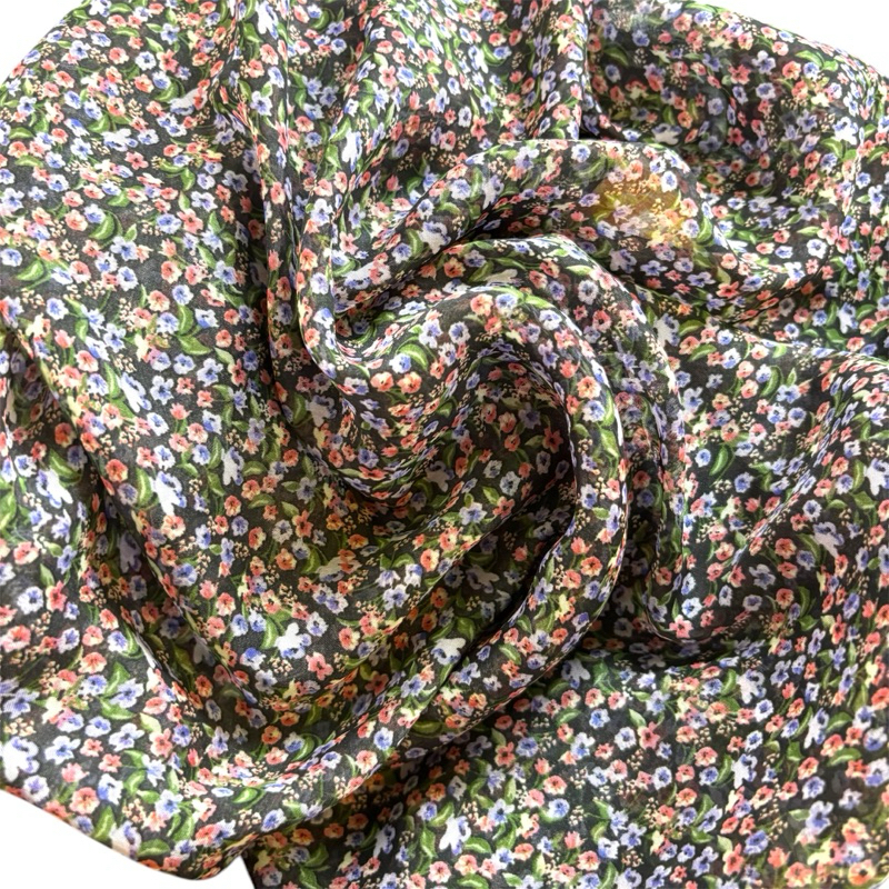 KAIN SIFON MOTIF BUNGA KECIL PREMIUM - kain siffon motif premium - kain sifon ceruty motif - kain ch