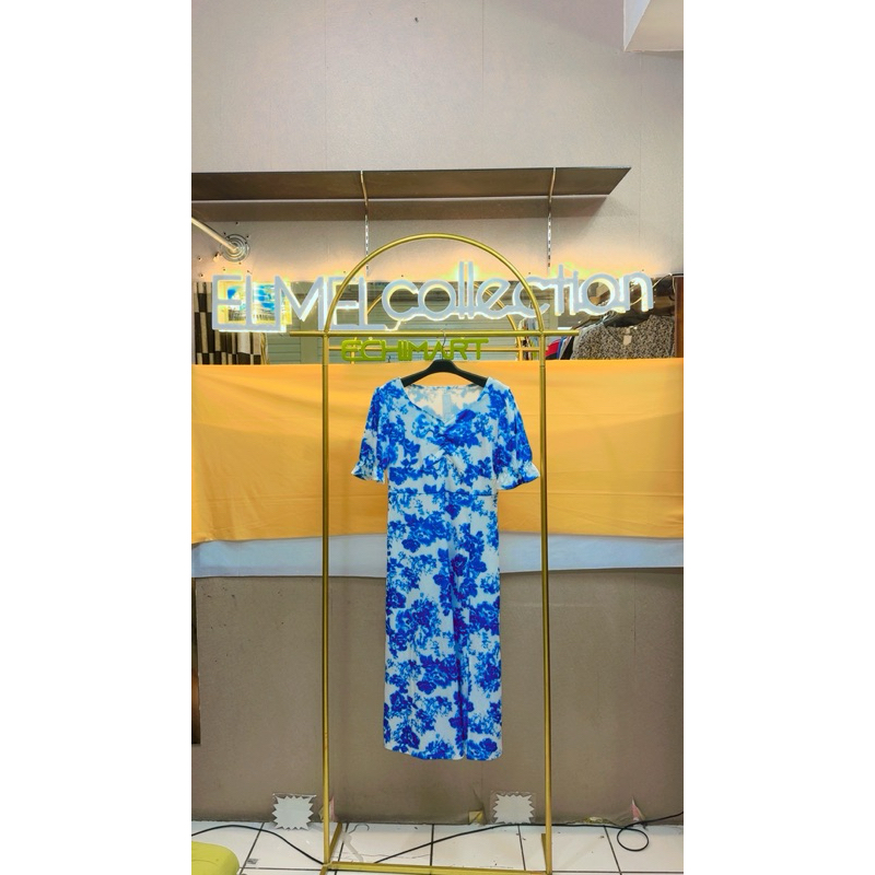 dress korea motif bunga