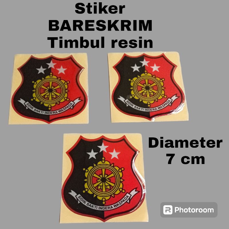 

Stiker logo BARESKRIM bahan resin timbul, sticker logo BARESKRIM timbul