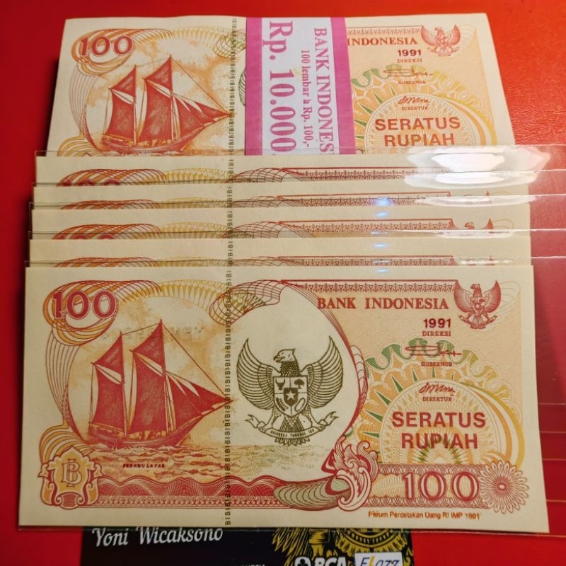 100 rupiah pinisi 1991 imp 1991 GARUDA emas GRESS