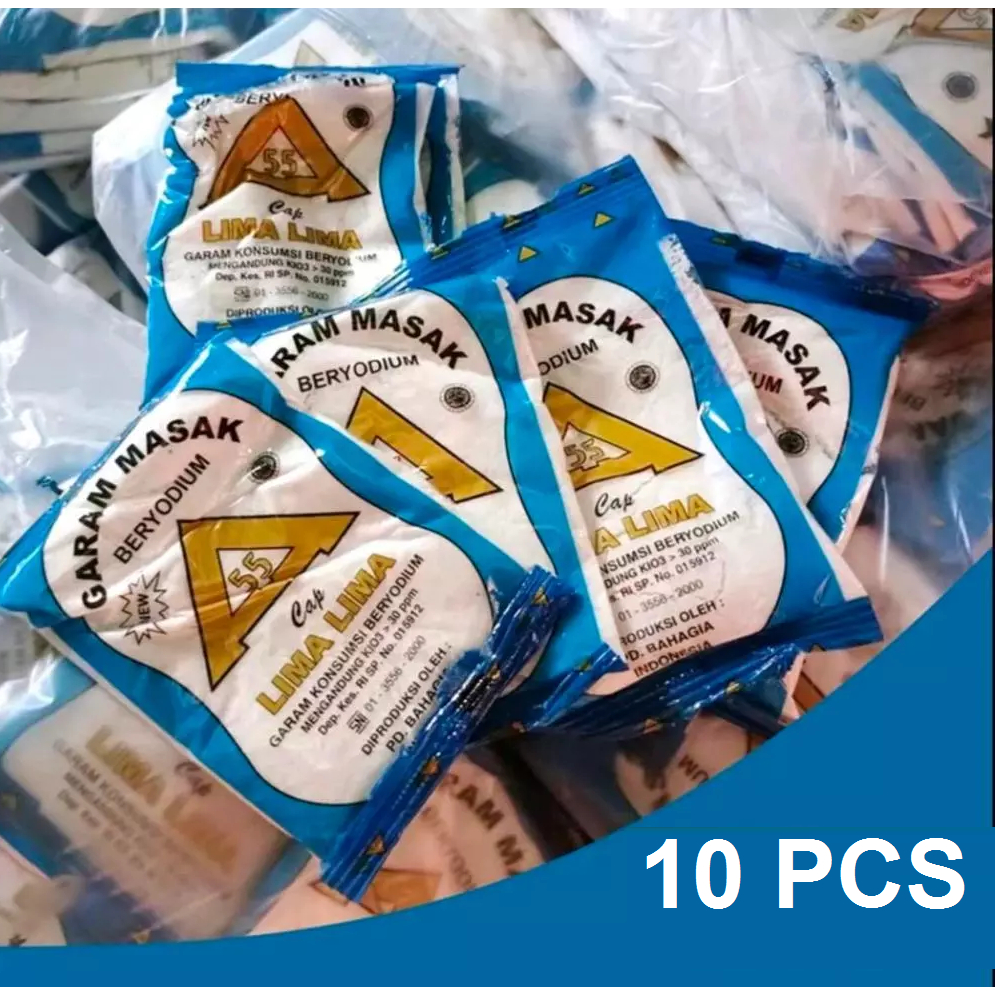 

10 pcs garam masak beryodium cap lima lima 100 gr