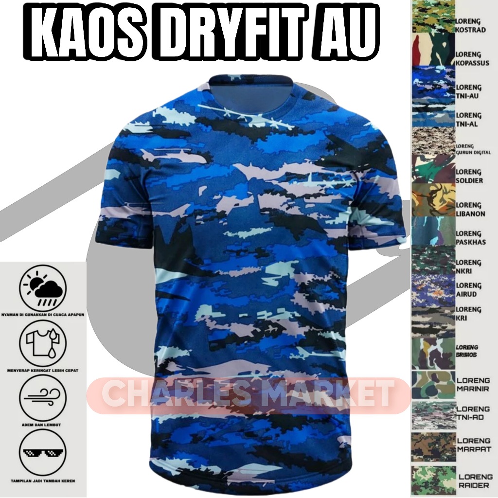 KAOS DRYFIT AU  - KAOS JERSEY ANGKATAN UDARA