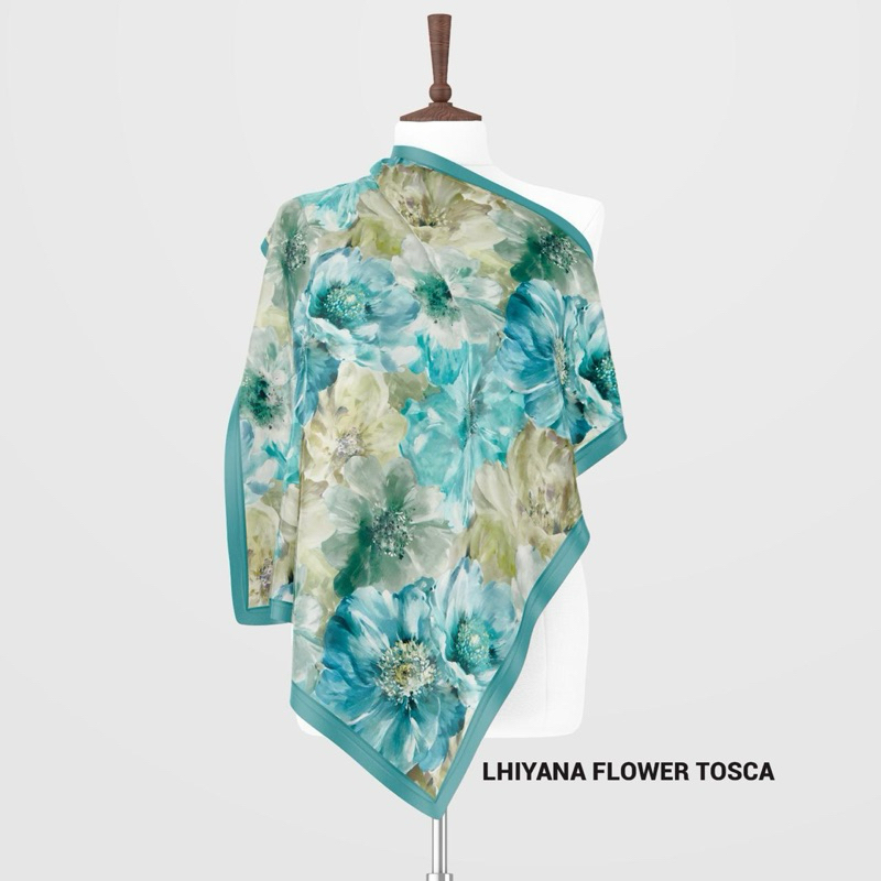 Hijab voal premium segi empat - hijab voal premium motif - Lhiyana Flower series Rayyana