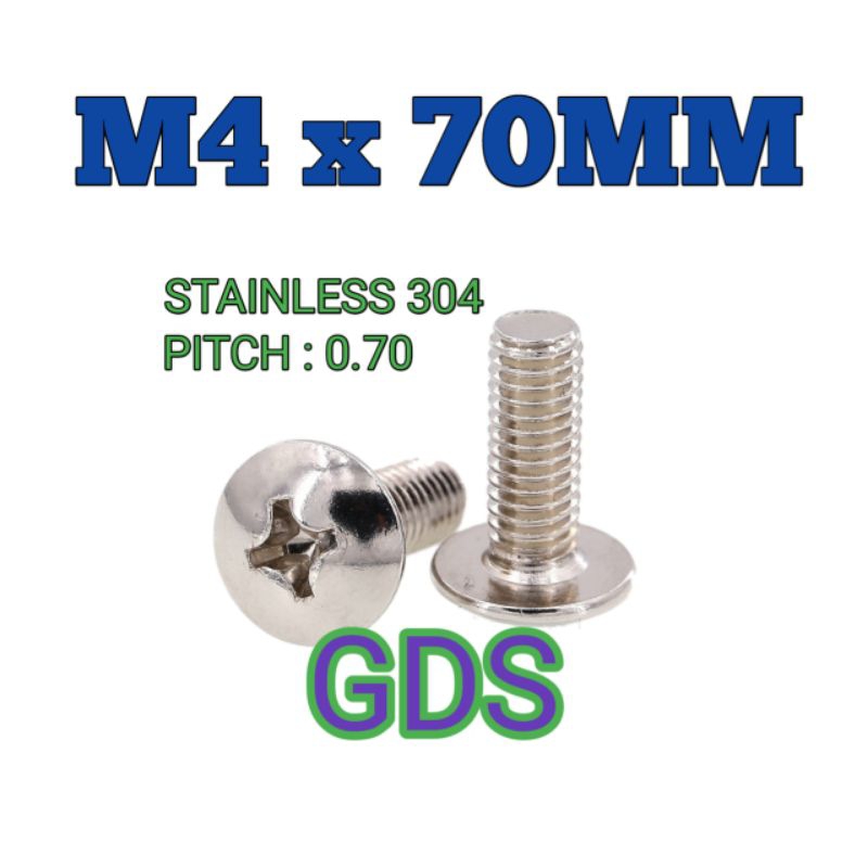 Baut JT M4 x 70MM Stainless 304 / Baut Payung SUS 304