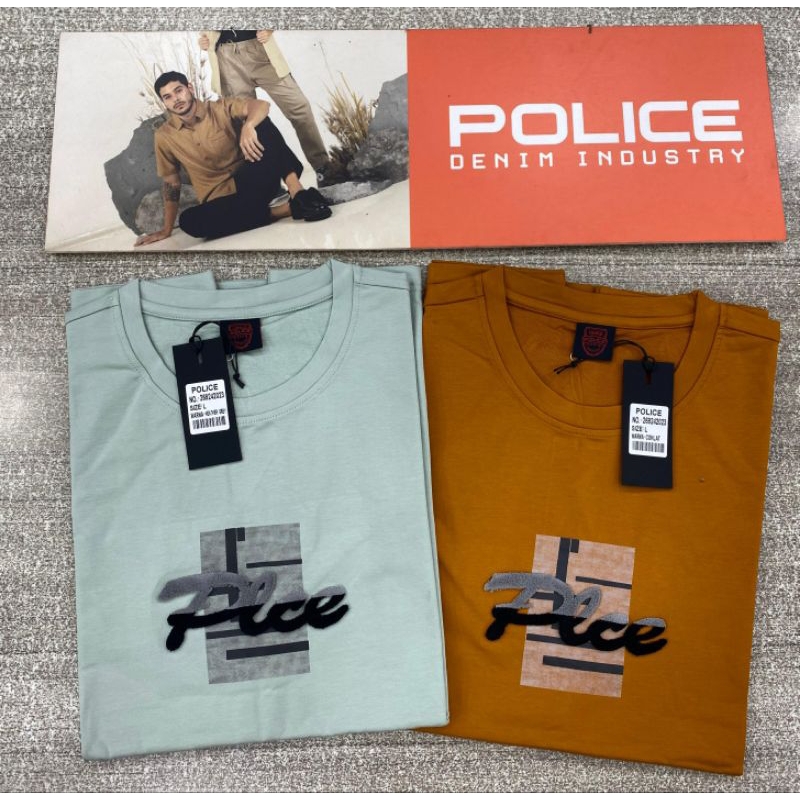 Kaos POLICE DENIM ORIGINAL spandex tebal