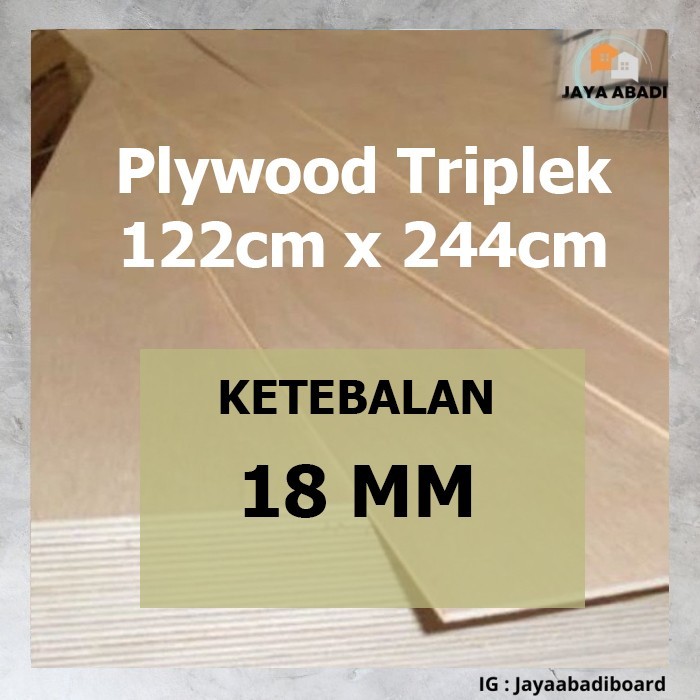 18mm Triplek Plywood Uty Better Ukuran 1220x2440mm - Kayu Lapis Tebal 18mm (Pembelian minimal 10 lem