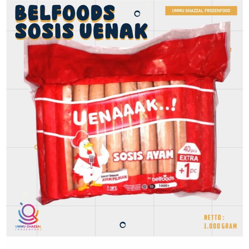 

BELFOODS SOSIS AYAM MERAH 1 KG ISI 40 + 1