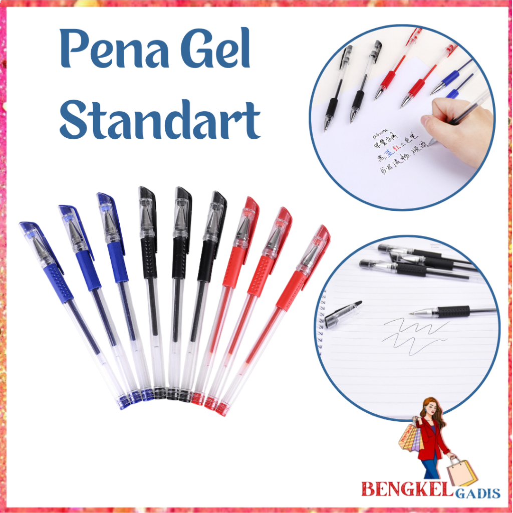 

BG Pena Gel 0.55mm Standard Pulpen tinta cair Alat Tulis Sekolah Kantor Pen Warna Warni Pena Ujung Lancip ATK