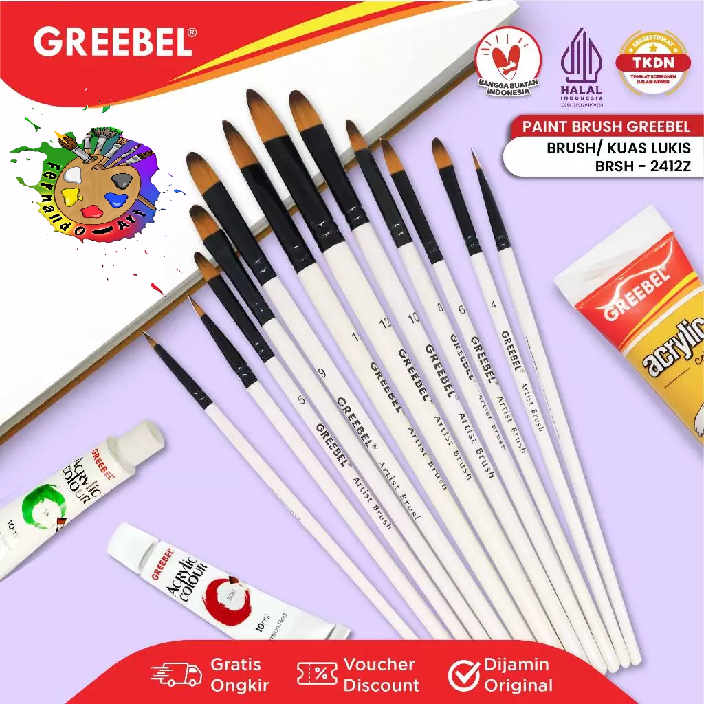 

GREEBEL Kuas Lukis Brush Paint Set / Kuas Melukis BRSH-2412Z