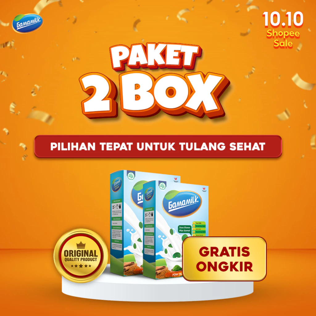 

GAMAMILK 2 BOX - SUSU KAMBING ETAWA PLUS GAMAT ATASI NYERI SENDI DAN MENJAGA KESEHATAN TULANG