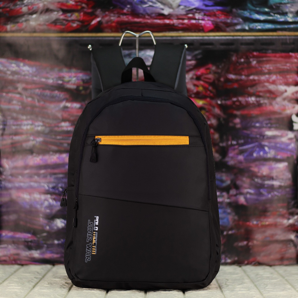 Backpack Sekolah Mocym Star Hitam Tas Anak Remaja SD SMP SMA Muat Buku LKS Paket Ransel Serbaguna