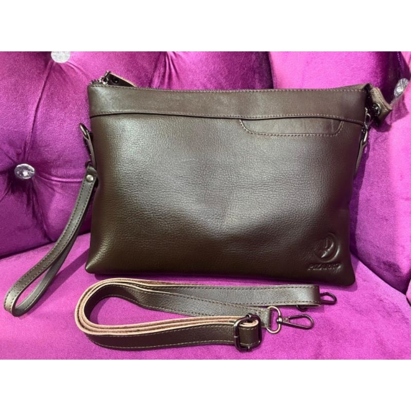 Handbag kulit wanita pria cowok cewek full kulit sapi asli kekinian terbaru branded elegan keren han