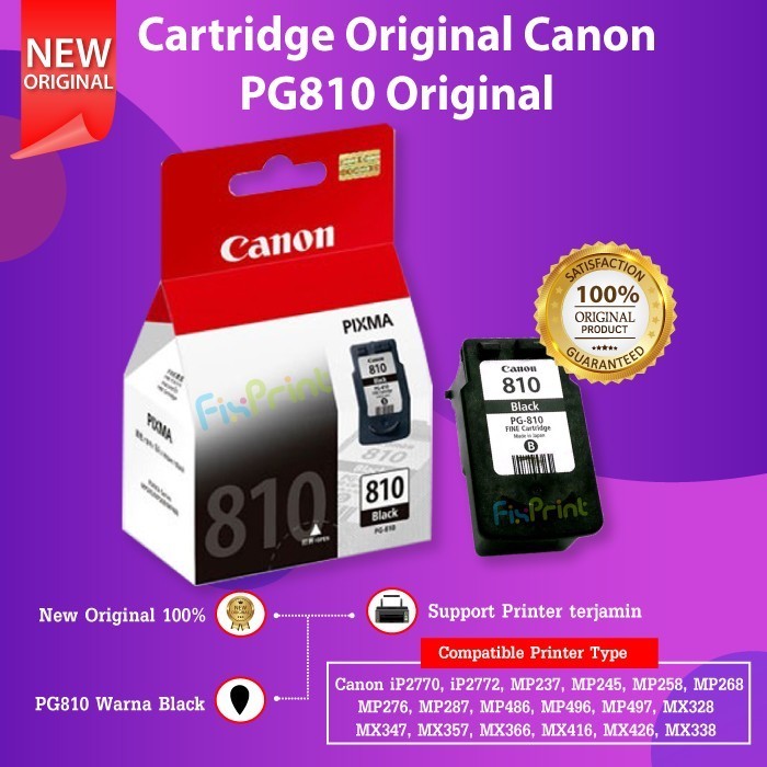 FixPrint Cartridge Canon 810 PG810 Tinta Printer iP2770 Mp287 Ori OriginalTinta Print Printer ip2770