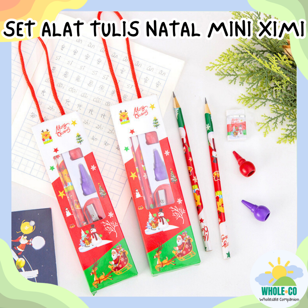 

et Alat Tulis Natal Mini Ximi Premium Bertali Hadiah Bingkisan Natal Sekolah Minggu Merry Christmas Santa Snowman Gereja Termurah Grosir Cod