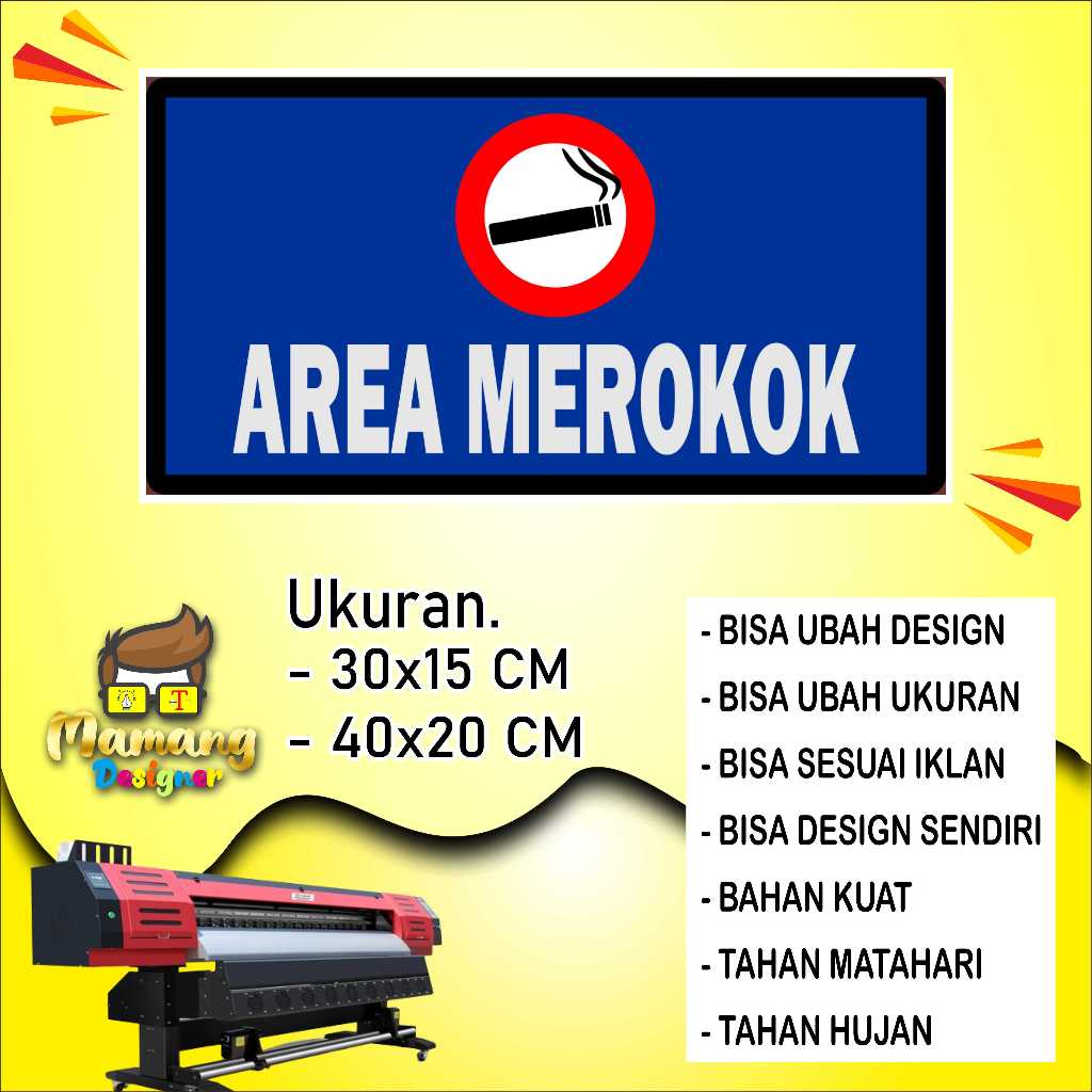 

Cetak Sticker Untuk Area Untuk Merokok Biru