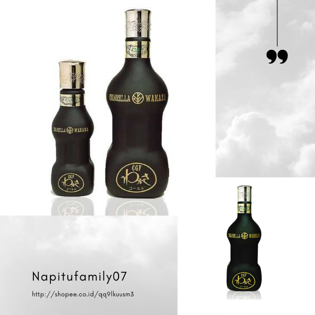 CNI Wakasa Gold 1 L dengan 40% kandungan ekstrak CGF (Chlorella Growth Factor)