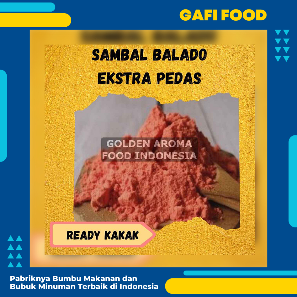 

BUMBU TABUR SAMBAL BALADO EKSTRA PEDAS 1 KG FOOD GRADE 1Kg Bubuk Bumbu Kentang Goreng Cimol Keripik