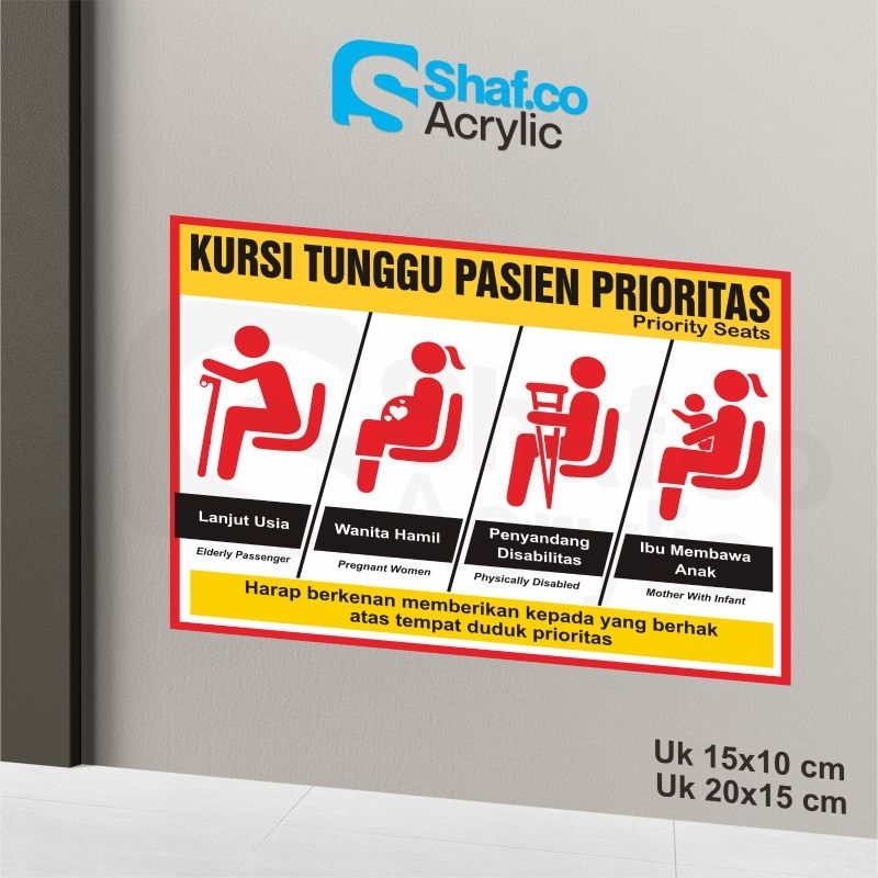 STICKER KURSI TUNGGU PASIEN PRIORITAS // STIKER // RAMBU-RAMBU