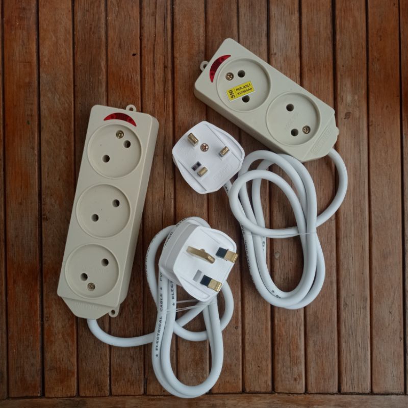 Kabel Colokan Listrik Tipe G Kaki 3 untuk Haji & Umroh SNI 2 Lubang 3 Lubang 3 Kaki