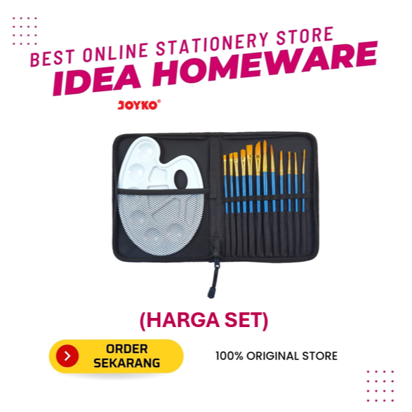 

Kuas Lukis Cat Air Minyak Acrylic Joyko BRS-7 Set 12 Kuas Lukis