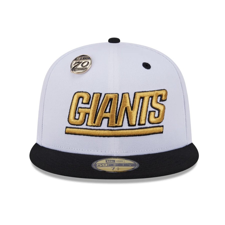 Topi New Era 59Fifty Day 70th Anniversary New York Giants White 5950 Fitted Cap 100% Original Resmi